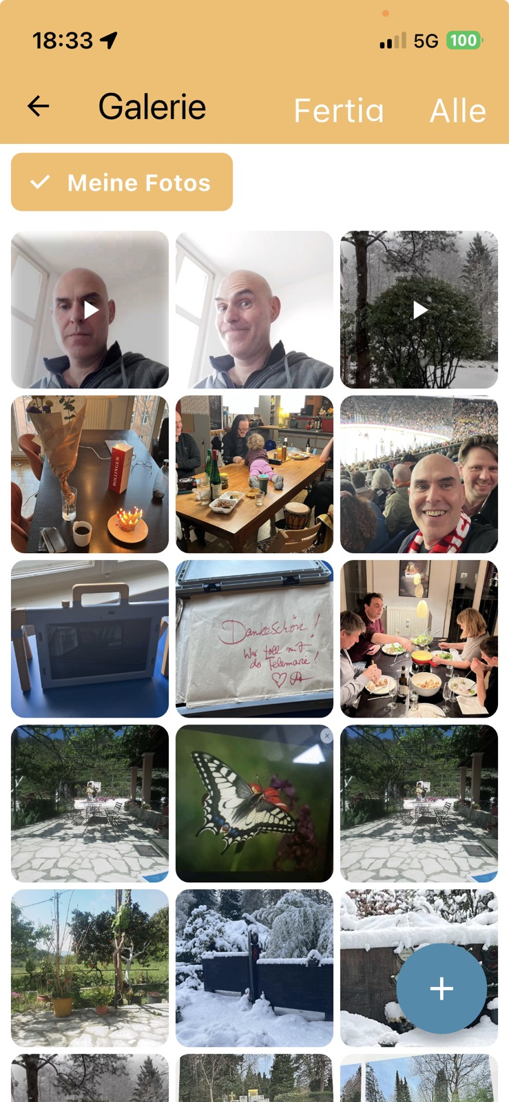 Screenshot: Fotoalbum der Familien-App