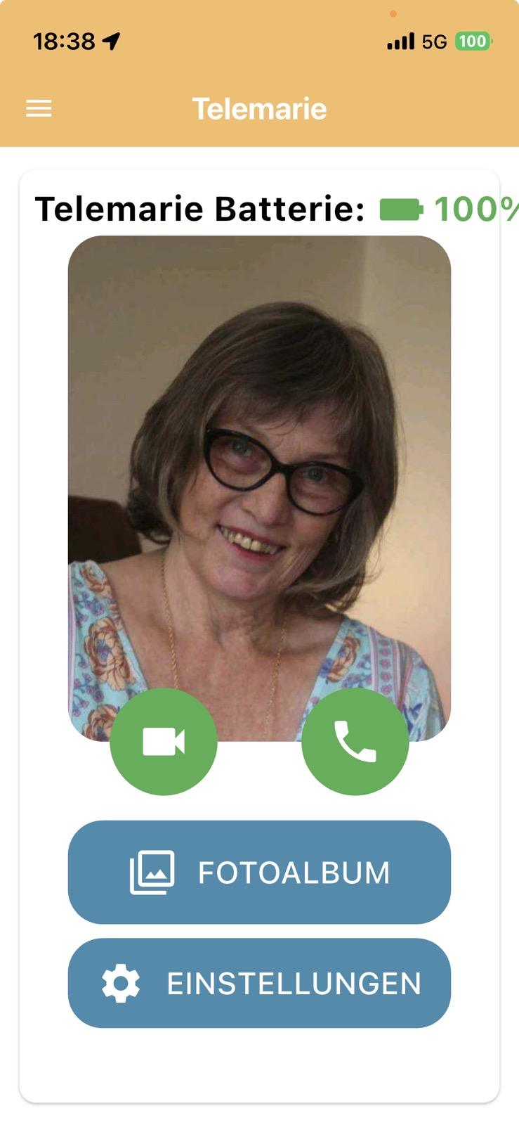 Screenshot: Startbildschirm der Familien-App